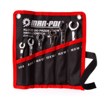 Sada klíčů na brzdové trubky, 6 dílů (8×10, 11×12, 13×14, 15×17 mm) – MAR-POL M58161