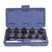 Sada profi nástrčných klíčů pro demontáž poškozených a stržených matic a šroubů 8–21 mm – ASTA A-0950