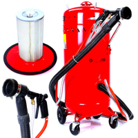 Pojízdné zařízení na pískování s odsáváním, 105 l – MAR-POL M80593