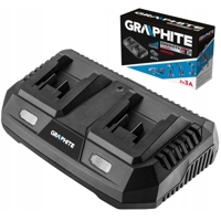 Dvojitá rychlonabíječka baterií 2x3 A – GRAPHITE Energy+ 58G085