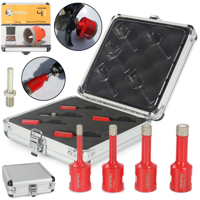 Diamantové vrtáky M14 do dlažby, sada 5 ks (6/8/10/12 mm) – M22596