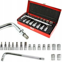 Sada nástrčných klíčů 1/2'' TORX a E-TORX E10–E24 – MAR-POL M58202