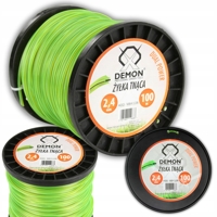 Strunová žací šňůra s ocelovým lankem, 2,4 mm x 100 m, hvězdicový tvar – DEMON M84108