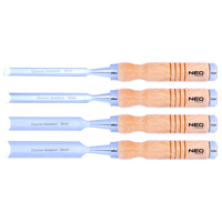 Sada 4 truhlářských dlát (6, 12, 18, 24 mm) s dřevěnou rukojetí – NEO Tools 37-800
