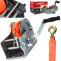 Pásový ruční naviják pro tažení, nosnost 1136 kg, délka pásu 10 m – MAR-POL M80726