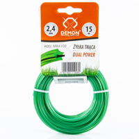 Zesílená struna s lankem 2,4 mm × 15 m pro křovinořezy – DEMON M84102
