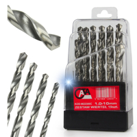 Sada vrtáků CATA 1,0–10,0 mm – 19 ks v plastovém pouzdře, M22300C