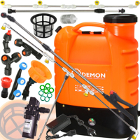 Zádový postřikovač DEMON 16 l – akumulátorový, oranžový model M80203