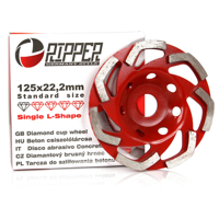 Brusný diamantový segmentový kotouč na beton 125 mm × 22,2 mm – SINGLE L-SHAPE – Mar-Pol M90901