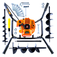 Motorový zemní vrták pro 2 osoby + vrtáky 100,150 250 x 800 mm + prodlužovací ...
