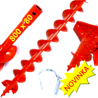 Vrták do půdy pro motorový zemní vrták Ø 80 x dl.800 mm dvojitá spirála Demon ...
