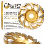 Brusný diamantový segmentový kotouč na beton 125 mm × 22,2 mm – DOUBLE L-SHAPE – Mar-Pol M90900