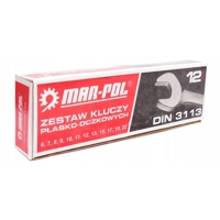 Sada očkoplochých klíčů Cr-V v pouzdře, 12 dílů (6–22 mm) – MAR-POL M58145