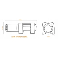 Akumulátorový lanový navíják pro ATV 12V 1814 kg Spider Winch, Syntetické lano RQ4000 MAR-POL M80800