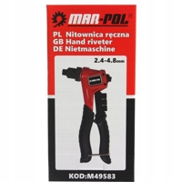Ruční páková nýtovačka pro nýty 2,3–4,8 mm – MAR-POL M49583