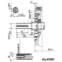 Benzínový motor 4 takt 15 HP 25.4 mm M79897