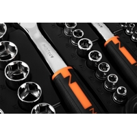 NEO TOOLS gola sada 1/2'' + 3/8'' + 1/4'' + očkoploché klíče, 219 dílná sada, 08-671