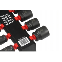 12 dílná sada krátkých rázových klíčů 1/2″, 11–27 mm × 38 mm BJC – M58273