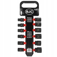 12 dílná sada krátkých rázových klíčů 1/2″, 11–27 mm × 38 mm BJC – M58273