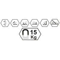 Magnetický svařovací úhelník šestihranný, nosnost 11,25 kg MAR-POL – M79412