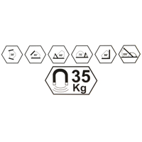 Magnetický svařovací úhelník šestihranný, nosnost 35 kg MAR-POL – M79414