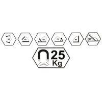 Magnetický svařovací úhelník šestihranný, nosnost 22,5 kg MAR-POL – M79413
