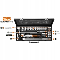 Gola sada 25 dílná 1/2'' CrV ocel NEO Tools 08-674