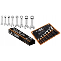 Ploché očko-vidlicové klíče 8,9,10,12,13,14,17,19 mm, krátké NEO Tools 09-791