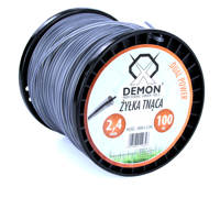 Profesionální žací struna 2,4 mm x 100 m zesílená ocelovým lankem – Demon M84106