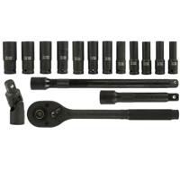 Gola sada 17 dílů, 1/2'', 6-hranné hlavice 10–24 mm, Cr-Mo – BJC M58232