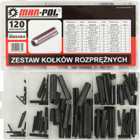 Kompletní sada pružných čepů z pružinové oceli, 120 ks – MAR-POL M66484
