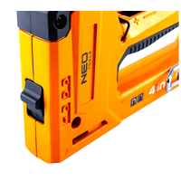 Multifunkční hliníková sponkovačka 4 v 1, 6–14 mm, na sponky J, G, L, E – NEO Tools 16-030