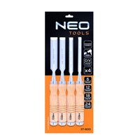 Sada 4 truhlářských dlát (6, 12, 18, 24 mm) s dřevěnou rukojetí – NEO Tools 37-800