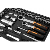 Sada nástrčných klíčů 1/4'' + 3/8'' 46 dílná NEO TOOLS 10-019