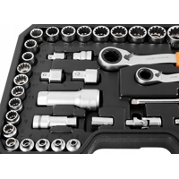 Sada nástrčných klíčů 1/4'' + 3/8'' 46 dílná NEO TOOLS 10-019
