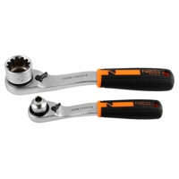 Sada nástrčných klíčů 1/4'' + 3/8'' 46 dílná NEO TOOLS 10-019