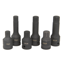 Sada nástrčných klíčů SPLINE 1/2'' M14, M16, M18 – 6 ks, MAR-POL M66417