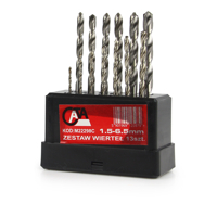 Sada univerzálních vrtáků CATA 1,5–6,5 mm – 13 ks v plastovém pouzdře, M22298C