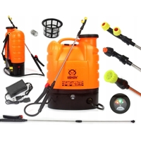 Zádový postřikovač DEMON 16 l – akumulátorový, oranžový model M80203
