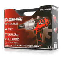 Elektrický utahovák MAR-POL 1/2'' – rázový, 720 Nm, M80489