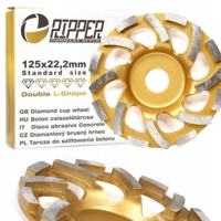 Segmentový diamantový kotouč pro broušení betonu 125 mm × 22,2 mm – DOUBLE L-SHAPE – Mar-Pol M90900